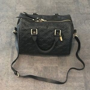 Louis Vuitton Black faux leather shoulder bag